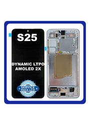 Γνήσια Original Samsung Galaxy S25 5G (SM-S931B, SM-S931B/DS) Dynamic LTPO AMOLED 2X LCD Display Screen Assembly Οθόνη + Touch Screen Digitizer Μηχανισμός Αφής + Frame Bezel Πλαίσιο Σασί Icy Blue GH82-36329C (Service Pack By Samsung)