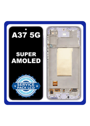 Γνήσια Original Samsung Galaxy A37 5G (SM-A376E, SM-A376E/DS) Super AMOLED LCD Display Screen Assembly Οθόνη + Touch Screen Digitizer Μηχανισμός Αφής + Frame Bezel Σασί Πλαίσιο Violet Μωβ GH82-39232D (Service Pack By Samsung)