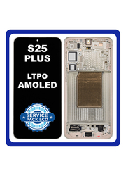 Γνήσια Original Samsung Galaxy S25 Plus S25+ (SM-S936B, SM-S936B/DS) Dynamic LTPO AMOLED 2X LCD Display Screen Assembly Οθόνη + Touch Screen Digitizer Μηχανισμός Αφής + Frame Πλαίσιο Pink Gold Ροζ Χρυσό GH82-36368F (Service Pack) (Asmbld)
