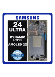 Γνήσια Original Samsung Galaxy S24 Ultra 5G (SM-S928B, SM-S928B/DS) Dynamic LTPO AMOLED 2X LCD Display Screen Assembly Οθόνη + Touch Screen Digitizer Μηχανισμός Αφής + Frame Bezel Πλαίσιο Σασί Titanium Yellow Κίτρινο GH82-33396C (Service Pack By Samsung)