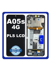 Γνήσια Original Samsung Galaxy A05s 4G (SM-A057F, SM-A057F/DS) PLS LCD Display Screen Assembly Οθόνη + Touch Screen Digitizer Μηχανισμός Αφής + Frame Bezel + Sup Board ​+ Battery Μπαταρία Black Μαύρο GH83-10287A (Service Pack By Samsung)