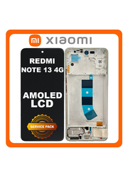 Γνήσια Original Xiaomi Redmi Note 13 4G (23129RAA4G, 23124RA7EO) AMOLED LCD Display Screen Assembly Οθόνη + Touch Screen Digitizer Μηχανισμός Αφής + Frame Bezel Πλαίσιο Σασί Mint Green Πράσινο 56000300N700 (Service Pack By Xiaomi)
