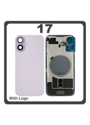 HQ OEM Συμβατό Με Apple 17 (A3520, A3258) Rear Back Battery Cover Πίσω Κάλυμμα Καπάκι Πλάτη Μπαταρίας + Metal Plate + Camera Lens Τζαμάκι Κάμερας Purple Μωβ (Premium A+)