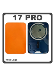 HQ OEM Συμβατό Με Apple 17 Pro (A3256, A3523) Rear Back Battery Cover Πίσω Κάλυμμα Καπάκι Πλάτη Μπαταρίας + Magnet Μαγνήτης Orange Πορτοκαλί (Premium A+)