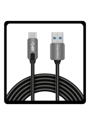Kruger & Matz USB 3.0 Cable USB-C male - USB-A 10W 1m KM0348 Black Μαύρο
