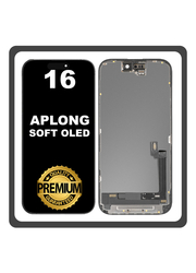 HQ OEM Συμβατό Με iPhone 16 (A3287, A3081) APLONG SOFT OLED LCD Display Screen Assembly Οθόνη + Touch Screen Digitizer Μηχανισμός Αφής Black Μαύρο (Premium A+) (Lifetime Warranty Για Συνεργατες B2B)