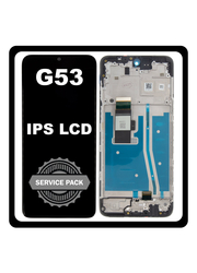 Γνήσια Original Motorola Moto G53 (XT2335-2), IPS LCD Display Screen Assembly Οθόνη + Touch Screen Digitizer Μηχανισμός Αφής + Frame Bezel Πλαίσιο Σασί Black Μαύρο 5D68C22150 (Service Pack By Motorola)