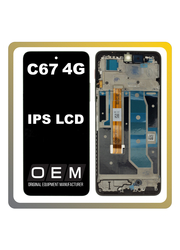 HQ OEM Συμβατο Με Realme C67 4G (RMX3890) IPS LCD Display Screen Assembly Οθόνη + Touch Screen Digitizer Μηχανισμός Αφής + Frame Bezel Πλαίσιο Σασί Black Rock Μαύρο (Premium A+)