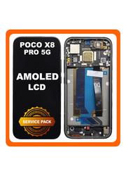 Γνήσια Original Xiaomi X8 PRO 5G (2511FPC34G) AMOLED Display Screen Assembly Οθόνη + Touch Screen Digitizer Μηχανισμός Αφής + Frame Bezel Πλαίσιο Σασί Black Μαύρο 56001300P1000 (Service Pack By Xiaomi)