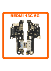 HQ OEM Συμβατό Με Xiaomi Redmi 13C 5G (23124RN87G, 23124RN87I) USB Type-C Charging Dock Connector Flex Sub Board, Καλωδιοταινία Υπό Πλακέτα Φόρτισης + Microphone Μικρόφωνο (Premium A+)