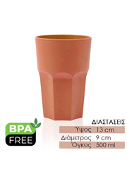 Μεγάλο Ποτήρι Πολυγωνικό 500ml Terracotta
