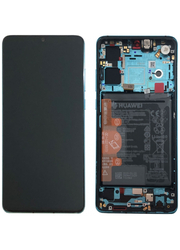 Γνήσιο Original Huawei P30 (ELE-L09 ELE-L29) Lcd Screen Display Οθόνη + Touch Screen Digitizer Μηχανισμός Αφής + Πλαίσιο Frame Bezel AURORA BLUE 02352NLN 02354HRH (Service Pack By Huawei)