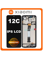 Γνήσια Original Xiaomi Redmi 12C (22120RN86G, 22120RN86I) IPS LCD Display Screen Assembly Οθόνη + Touch Screen Digitizer Μηχανισμός Αφής + Frame Bezel Πλαίσιο Σασί Graphite Gray Μαύρο 5600010C3T00 Grade B (Service Pack By Xiaomi)