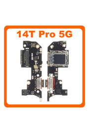 HQ OEM Συμβατό Με Xiaomi 14T Pro 5G (2407FPN8EG) USB Type-C Charging Dock Connector Flex Sub Board, Καλωδιοταινία Υπό Πλακέτα Φόρτισης + Microphone Μικρόφωνο + Sim Reader Αναγνώστης Κάρτας Sim (Premium A+)