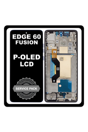 Γνήσια Original Motorola Moto Edge 60 Fusion (XT2503-4) P-OLED LCD Display Screen Assembly Οθόνη + Touch Screen Digitizer Μηχανισμός Αφής + Frame Bezel Πλαίσιο Σασί Slipstream Μπλέ 5D68C29878 (Service Pack By Motorola)