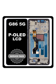 Γνήσια Original Motorola Moto G86 (XT2527-2) P-OLED LCD Display Screen Assembly Οθόνη + Touch Screen Digitizer Μηχανισμός Αφής + Frame Bezel Πλαίσιο Spellbound Μαύρο 5D68C30474 (Service Pack By Motorola)
