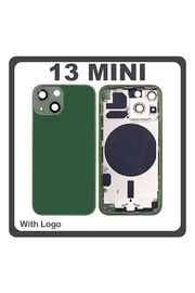 HQ OEM Συμβατό Για Apple iPhone 13 Mini (A2628, A2481) EU Version Rear Back Battery Cover Middle Frame- Housing Πίσω Κάλυμμα Καπάκι Πλάτη Μπαταρίας - Σασί + Side Keys Πλαινά πλήκτρα  + Sim Tray Θήκη Κάρτας Green Πράσινο (Premium A+)
