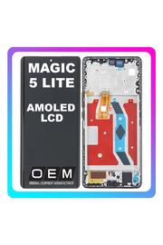 HQ OEM Συμβατό Με Honor Magic5 Lite (RMO-NX3), AMOLED LCD Display Screen Assembly Οθόνη + Touch Screen Digitizer Μηχανισμός Αφής + Frame Bezel Πλαίσιο Black Μαύρο (Premium A+)