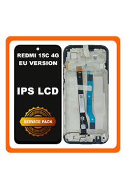 Γνήσια Original Xiaomi Redmi 15C 4G (25078RA3EA, 25078RA3EL) EU Version IPS LCD Display Screen Assembly Οθόνη + Touch Screen Digitizer Μηχανισμός Αφής + Frame Bezel Πλαίσιο Σασί Black Μαύρο 560002P15AE00 (Service Pack By Xiaomi)