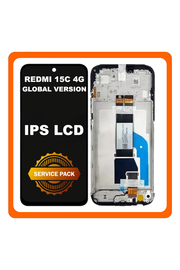 Γνήσια Original Xiaomi Redmi 15C 4G (25078RA3EA, 25078RA3EL) Global Version IPS LCD Display Screen Assembly Οθόνη + Touch Screen Digitizer Μηχανισμός Αφής + Frame Bezel Πλαίσιο Σασί Black Μαύρο 5600020P15A00 (Service Pack By Xiaomi)