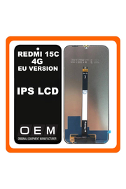 HQ OEM Συμβατό Με Xiaomi Redmi 15C 4G (25078RA3EA, 25078RA3EL) IPS LCD Small Flex EU Version Display Screen Assembly Οθόνη + Touch Screen Digitizer Μηχανισμός Αφής Black Μαύρο (Premium A+)