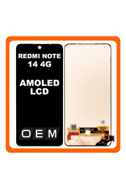 HQ OEM Συμβατό Με Xiaomi Redmi Note 14 4G (24117RN76G, 24117RN76O, 24117RN76E) AMOLED LCD Display Screen Assembly Οθόνη + Touch Screen Digitizer Μηχανισμός Αφής Black Μαύρο (Premium A+)