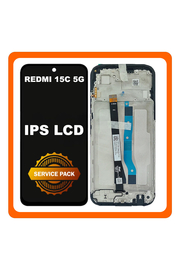 Γνήσια Original Xiaomi Redmi 15C 5G (2508CRN2BC, 2508CRN2BG) IPS LCD Display Screen Assembly Οθόνη + Touch Screen Digitizer Μηχανισμός Αφής + Frame Bezel Πλαίσιο Σασί Black Μαύρο 56000200P1500 (Service Pack By Xiaomi)