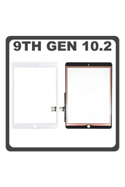 iPad 10.2 (2021), iPad 9th Gen (A2603, A2604) Touch Screen DIgitizer Μηχανισμός Αφής Τζάμι + Adhesive Tape White Άσπρο (Ref By Apple)