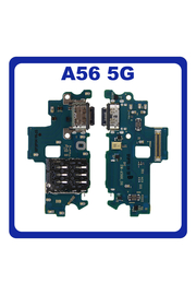 HQ OEM Συμβατό Με ​Samsung Galaxy A56 5G (SM-A566V, SM-A566B, SM-A566B/DS) USB Type-C Charging Dock Connector Flex Sub Board, Καλωδιοταινία Υπό Πλακέτα Φόρτισης + Microphone Μικρόφωνο + Sim Reader (Premium A+)