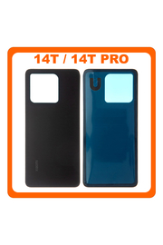 HQ OEM Συμβατό Με Xiaomi 14T (2406APNFAG), Xiaomi 14T Pro (2407FPN8EG) Rear Back Battery Cover Black Μαύρο (Premium A+)