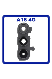 Γνήσια Original Samsung Galaxy A16 4G (SM-A165F, SM-A165F/DS) Deco Camera Frame + Camera Lens Πίσω Πλαίσιο Κάμερας + Τζαμάκι Πίσω Κάμερας Black Μαύρο GH98-49836A (Service Pack By Samsung)