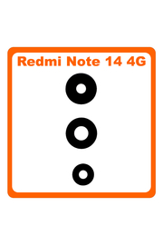 HQ OEM Συμβατό Με Xiaomi Redmi Note 14 4G, Redmi Note14 4G (24117RN76G, 24117RN76O) Camera Lens Τζαμάκι Κάμερας Black Μαύρο (Premium A+)
