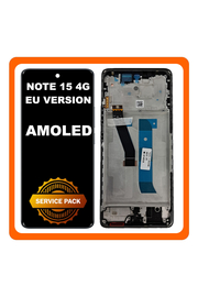 Γνήσια Original Xiaomi Redmi Note 15 4G (2510DRA23E) EU Version AMOLED LCD Display Screen Assembly Οθόνη + Touch Screen Digitizer Μηχανισμός Αφής + Frame Bezel Πλαίσιο Σασί Black Μαύρο 560006000P700 (Service Pack By Xiaomi)