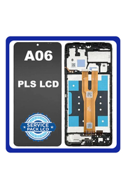 Γνήσια Original Samsung Galaxy A06 4G (SM-A065F, SM-A065F/DS) PLS LCD Display Screen Assembly Οθόνη + Touch Screen  Digitizer Μηχανισμός Αφής + Πλαίσιο Frame Black Μαύρο GH81-26440A (Service Pack By Samsung)