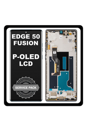 Γνήσια Original Motorola Moto Edge 50 Fusion (XT2429-1) P-OLED LCD Display Screen Assembly Οθόνη + Touch Screen Digitizer Μηχανισμός Αφής + Frame Bezel Πλαίσιο Σασί Blue Μπλε 5D68C24635 (Service Pack By Motorola)
