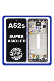 Γνήσια Original Samsung Galaxy A52s 5G (SM-A528B, SM-A528B/DS) Super AMOLED LCD Display Screen Assembly Οθόνη + Touch Screen Digitizer Μηχανισμός Αφής + Frame Bezel Πλαίσιο Σασί Violet Μωβ GH82-26861C (Renewed)