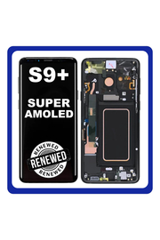 Γνήσια Original Samsung Galaxy S9 Plus (SM-G965F) Οθόνη LCD Display Screen + Touch Screen DIgitizer Μηχανισμός Αφής + Frame Πλαίσιο Black GH97-21691A (Renewed)