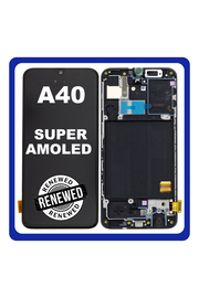 Γνήσια Original Samsung Galaxy A40 2019 (SM-A405F) Οθόνη LCD Display Screen + Touch Screen DIgitizer Μηχανισμός Αφής + Frame Πλαίσιο Black Μαύρο GH82-19672A (Renewed)