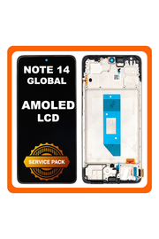 Γνήσια Original Xiaomi Redmi Note 14 4G (24117RN76G, 24117RN76O) AMOLED LCD Display Screen Assembly Οθόνη + Touch Screen Digitizer Μηχανισμός Αφής + Frame Bezel Πλαίσιο Σασί Black Μαύρο 560001000O700 (Service Pack By Xiaomi)