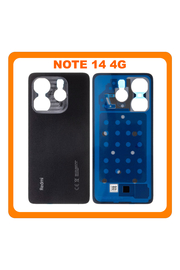 HQ OEM Συμβατό Με Xiaomi Redmi Note 14 4G (24117RN76G, 24117RN76O) Rear Back Battery Cover Πίσω Καπάκι Πλάτη Μπαταρίας Black Μαύρο (Premium A+)