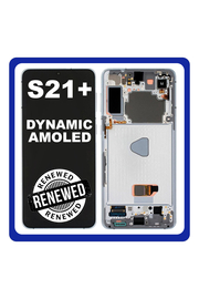 Γνήσιο Original Samsung Galaxy S21+ 5G S21 Plus 5G 2021 (G996B, G996B/DS) Dynamic AMOLED LCD Display Screen Assembly Οθόνη + Touch Screen Digitizer Μηχανισμός Αφής + Frame Bezel Πλαίσιο Σασί No Camera Phantom Silver GH82-24554C (Renewed)