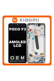 HQ OEM Συμβατό Με Xiaomi Poco F3 5G (M2012K11AG) AMOLED LCD Display Screen Assembly Οθόνη + Touch Screen Digitizer Μηχανισμός Αφής + Frame Bezel Πλαίσιο Σασί Deep Ocean Blue Μπλε (Premium A+)