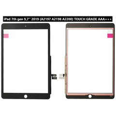 OEM HQ for iPad 7th gen 10,2'' 2019 (A2197 A2198 A2200) Touch Screen DIgitizer Μηχανισμός Αφής Τζάμι (Grade AAA+++) Black