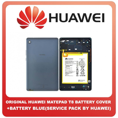 Original Γνήσιο Huawei MatePad T8 (Kobe2-W09A) Battery Cover Καπάκι Μπαταρίας + Battery Μπαταρία Deepsea Blue Μπλε 02353QJF (Service Pack By Huawei )