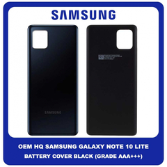 OEM HQ Samsung Galaxy Note 10 Lite , Note10 Lite N770 (SM-N770F, SM-N770F/DS, SM-N770F/DSM) Rear Back Battery Cover Πίσω Κάλυμμα Καπάκι Μπαταρίας Black Μαύρο (Grade AAA+++)