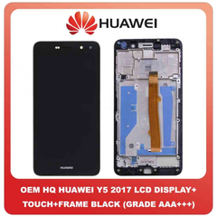 OEM HQ Huawei Y5 2017 (MYA-L03, MYA-L23 , MYA-L02 , MYA-L22 , MYA-U29 , MYA-L13) IPS LCD Display Screen Assembly Οθόνη + Touch Screen Digitizer Μηχανισμός Αφής + Frame Bezel Πλαίσιο Black Μαύρο (Premium A+)