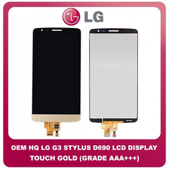 OEM HQ LG G3 Stylus D690N, LG D690 (D690, D693Ν) IPS LCD Display Assembly Screen Οθόνη + Touch Screen Digitizer Μηχανισμός Αφής Gold Χρυσό (Grade AAA+++)