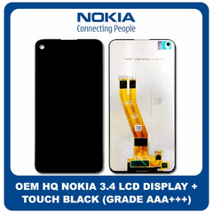 OEM HQ Nokia 3.4 Nokia3.4 (TA-1288, TA-1285, TA-1283) IPS LCD Display Screen Assembly Οθόνη + Touch Screen Digitizer Μηχανισμός Αφής Black Μαύρο (Grade AAA+++)