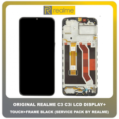 Γνήσιο Original Realme C3 RealmeC3 RealmeC3i C3i (RMX2027, RMX2020, RMX2021) IPS LCD Display Assembly Screen Οθόνη + Touch Screen DIgitizer Μηχανισμός Αφής + Frame Bezel Πλαίσιο Σασί Black Μαύρο REALC3LCDSET (Service Pack By Realme)