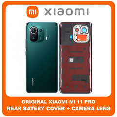 Γνήσια Original Xiaomi Mi 11 Pro, Mi 11Pro (M2102K1AC) Rear Back Battery Cover Πίσω Κάλυμμα Καπάκι Πλάτη Μπαταρίας + Camera Lens Τζαμάκι Κάμερας Green Πράσινο  (Service Pack By XIaomi)​